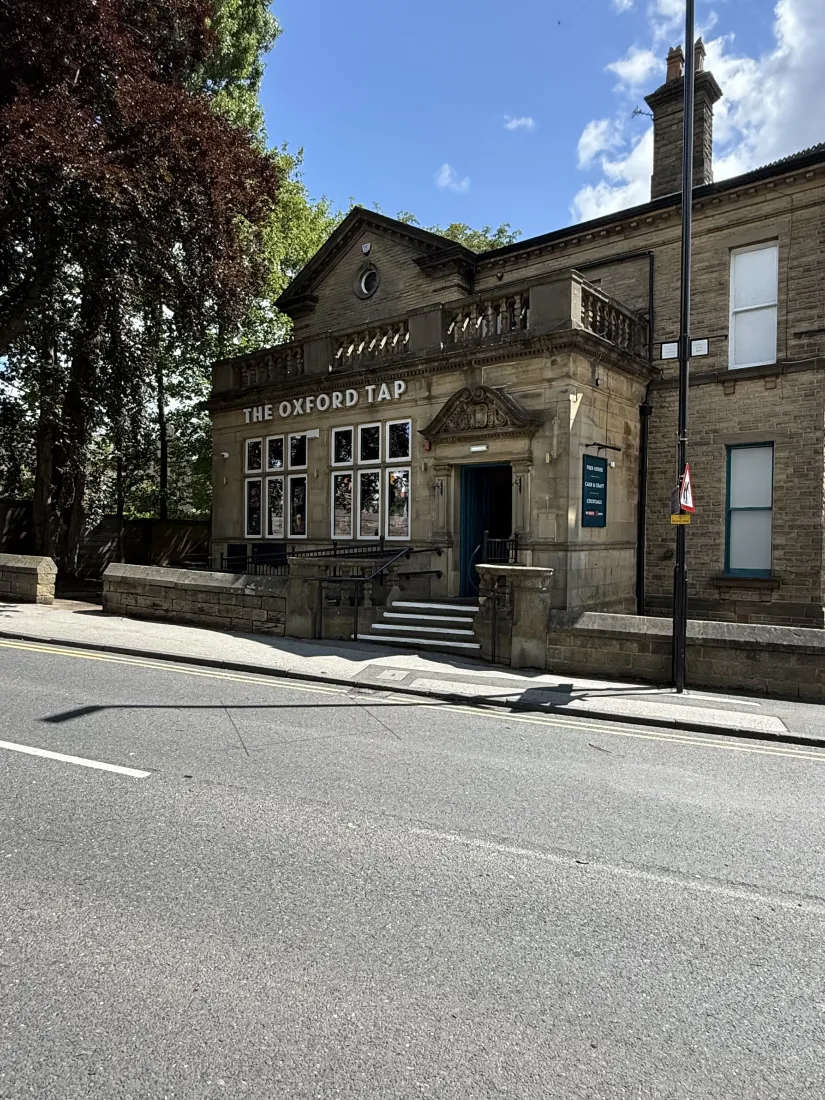 The Oxford Tap pub in Guiseley, where JRW maintains the beer garden and car park